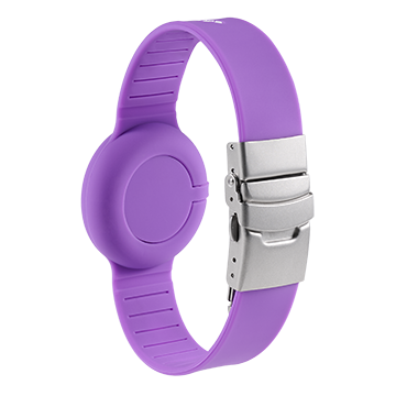 QR Code Medical ID Wristband with Location Tracker, Purple, large image number 1